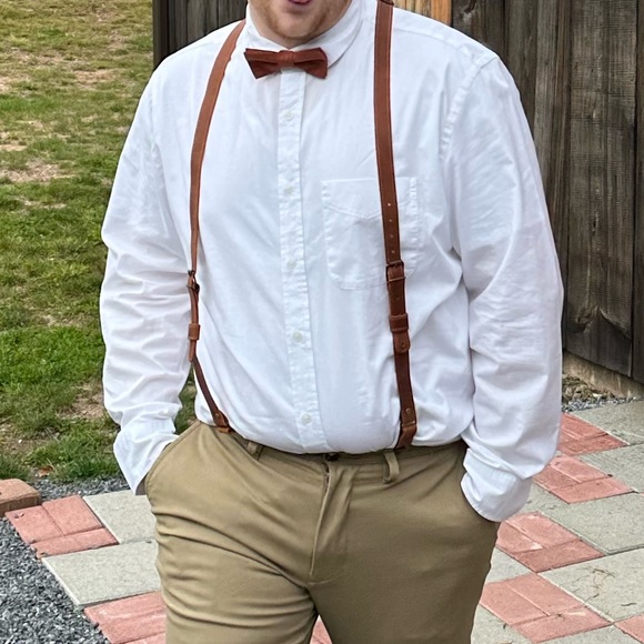 Leather Adjustable Suspenders - Picture 1 of 7